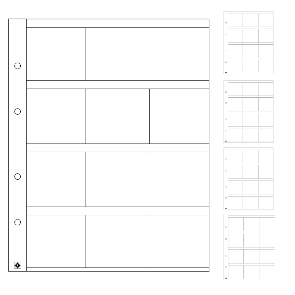 Optima M12k karty strony na monety w holderach 50x50 mm Leuchtturm  5 sztuk