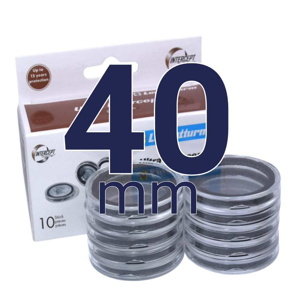 Kapsle Ultra Intercept na monety bulionowe fi. 40 mm - 10 szt. LEUCHTTURM