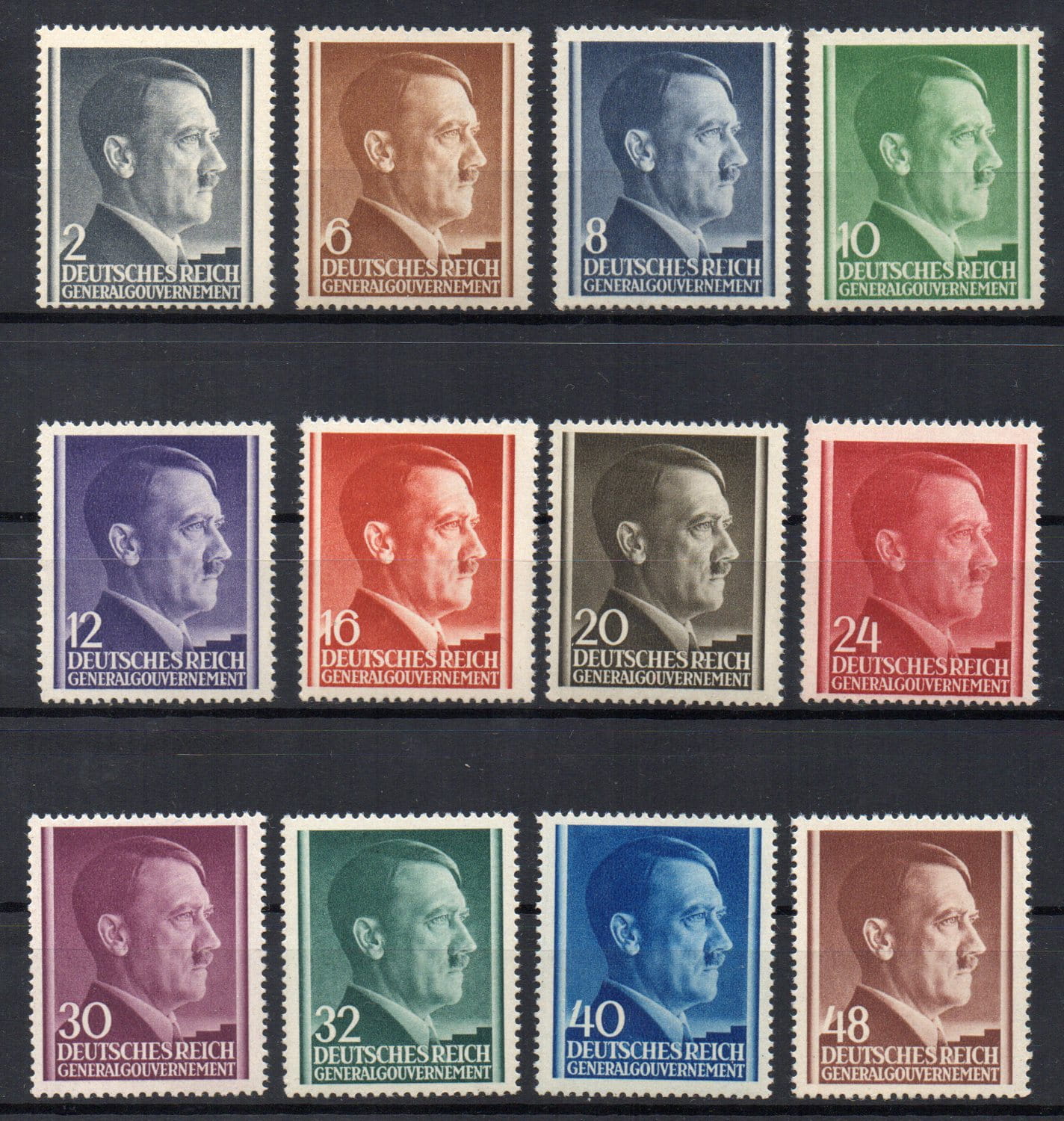 1941 Fi. GG 71-82 ** Hitler na tle jednolitym